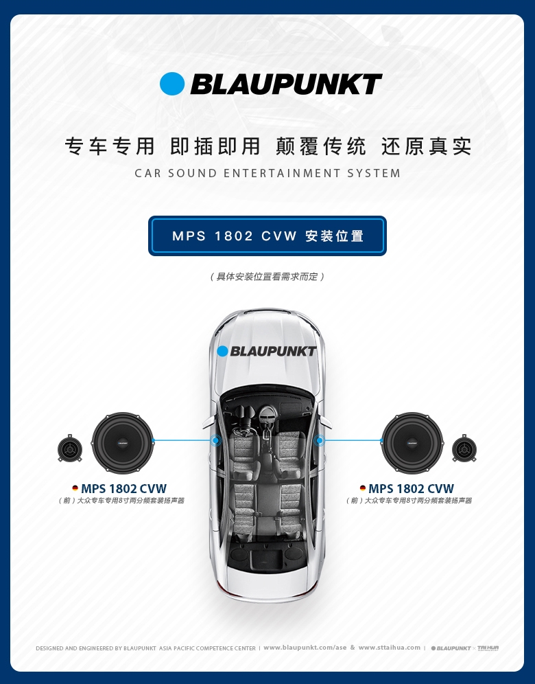 德國(guó)（藍(lán)寶BLAUPUNKT）MPS 1802 CVW大眾專用8寸喇叭