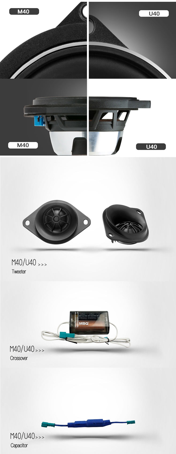MBQ 寶馬專(zhuān)車(chē)專(zhuān)用兩分頻套裝喇叭 U40